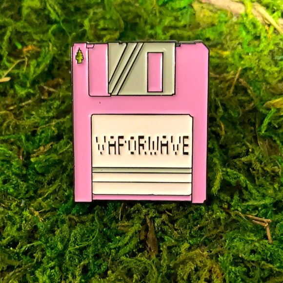 Dolls Kill Jewelry - VAPORWAVE FLOPPY DISK ENAMEL PIN